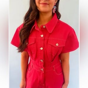 Boutique Red Romper Size Small